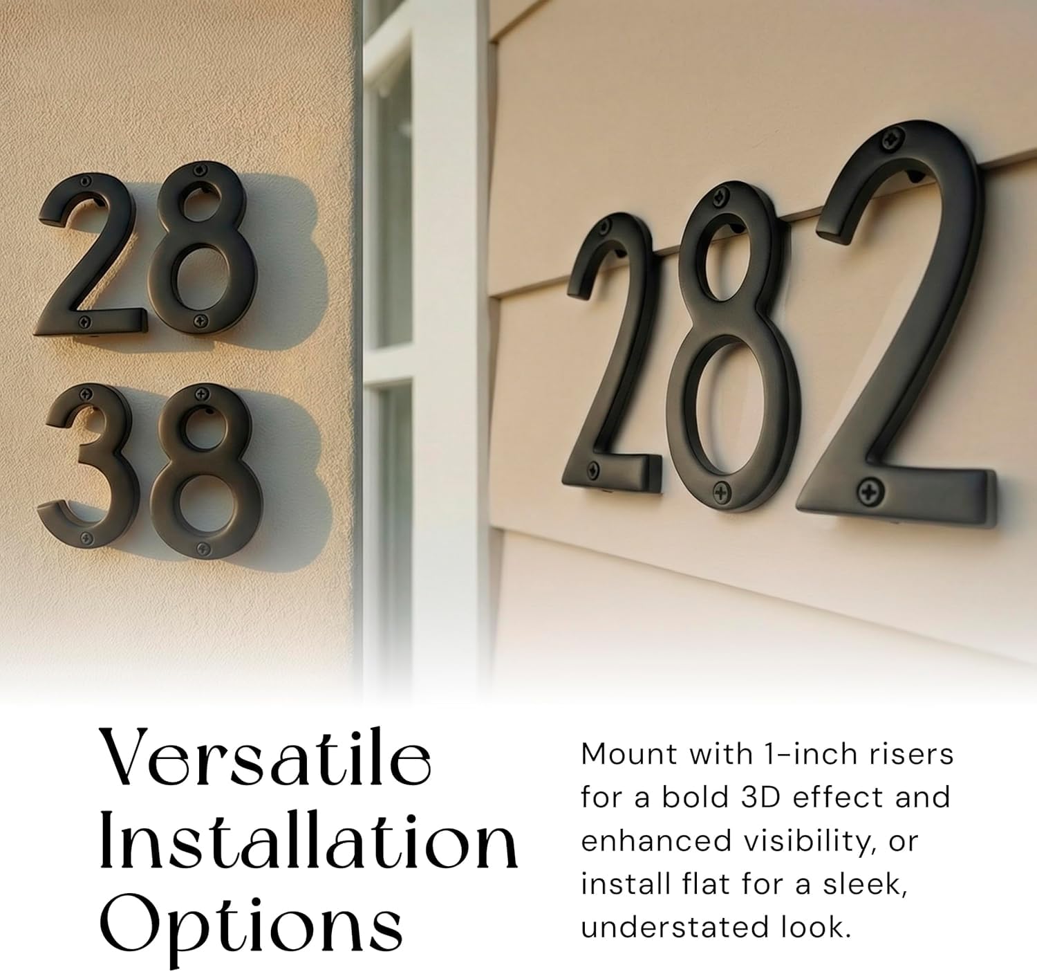 トップス Houseonthehill check 100 NACH Floating House Numbers, 6 inch Aluminum Black House Numbers